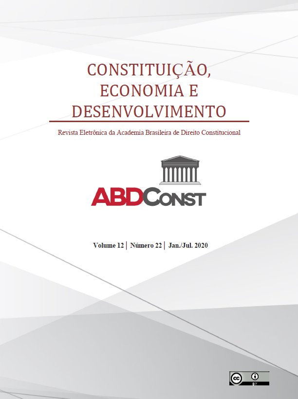 					View Vol. 12 No. 22 (2020):  Constitution, Economy and Development: Electronic Journal of the Brazilian Academy of Constitutional Law
				