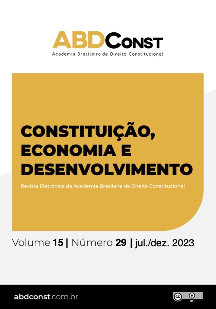 					View Vol. 15 No. 19 (2023): Constituição, Economia e Desenvolvimento: Revista Eletrônica da Academia Brasileira de Direito Constitucional
				
